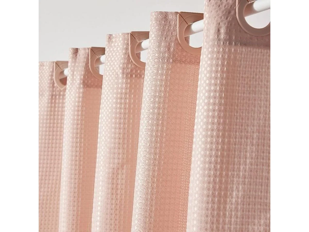 Rideau de douche Utility gaufré rose en polyester 180 x 200 cm avec 12 crochets