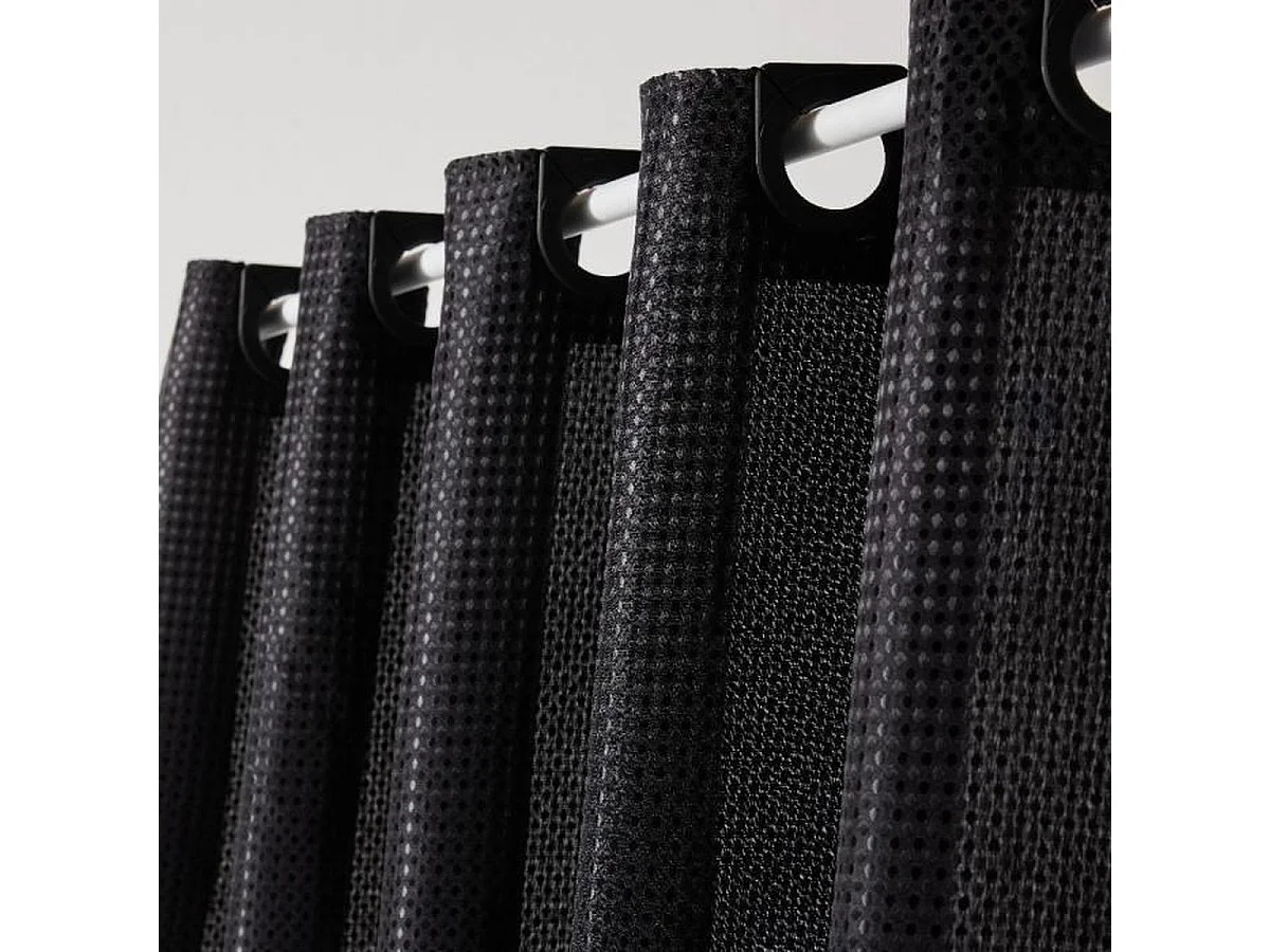 Zwarte wafel polyester douchegordijn TODAY Utility 180x200 cm