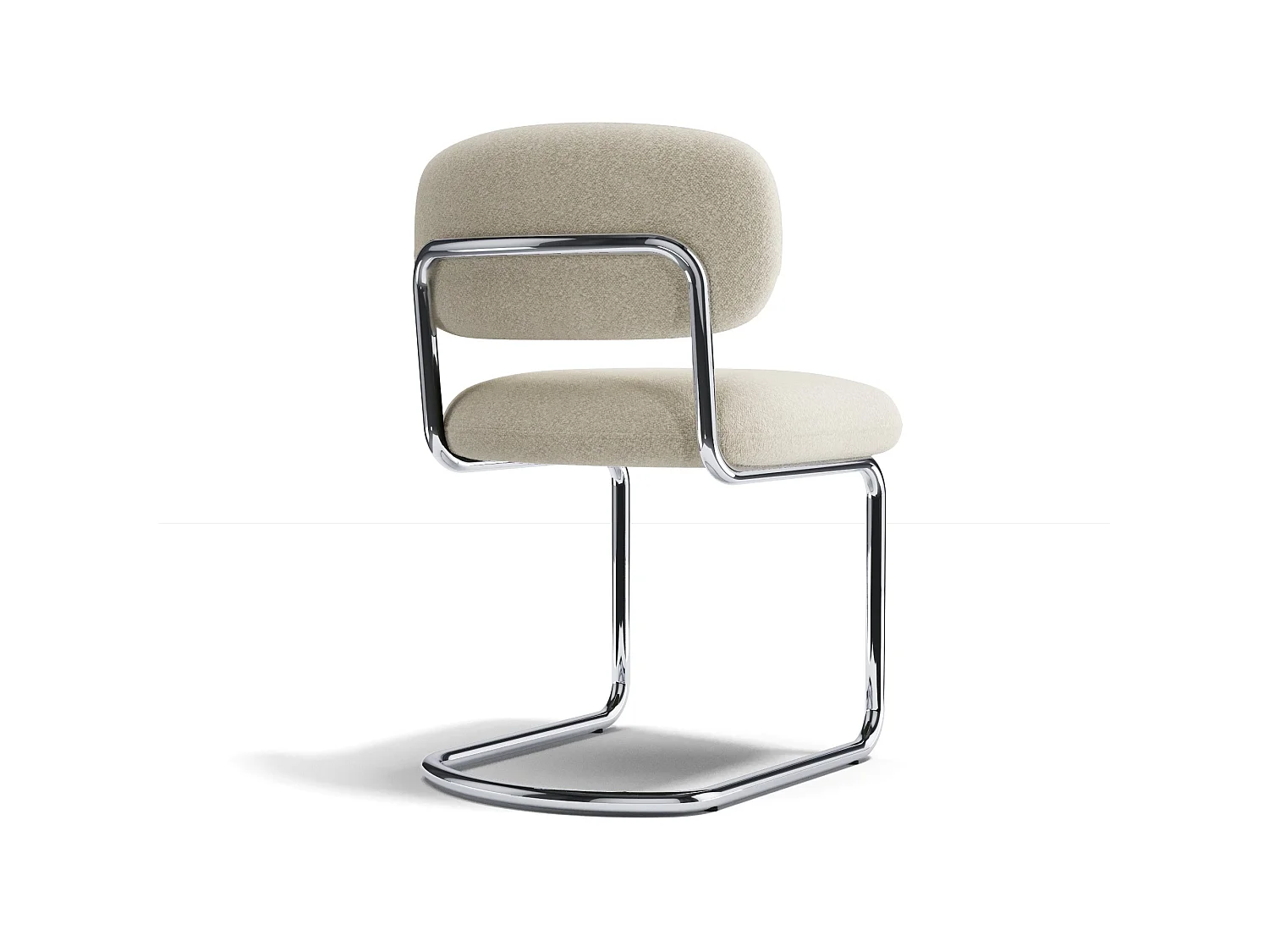 Lot de 2 chaises GIGI en bouclette crème