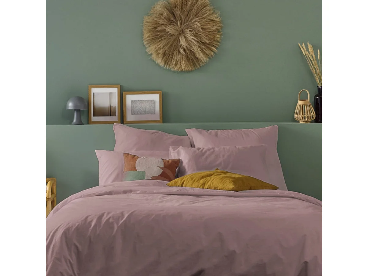 Taie d'oreiller 100% Percale de coton - Lilas - 50x75cm