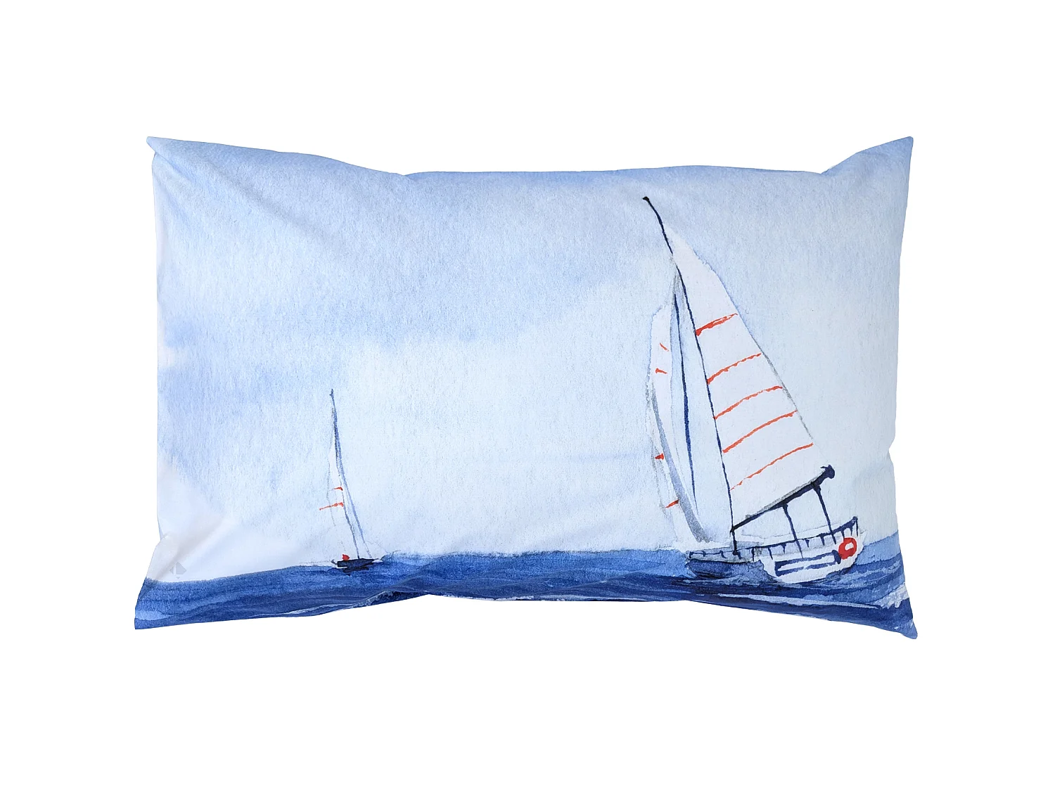Taie d'oreiller 50x70 cm percale de coton REGATE bleu