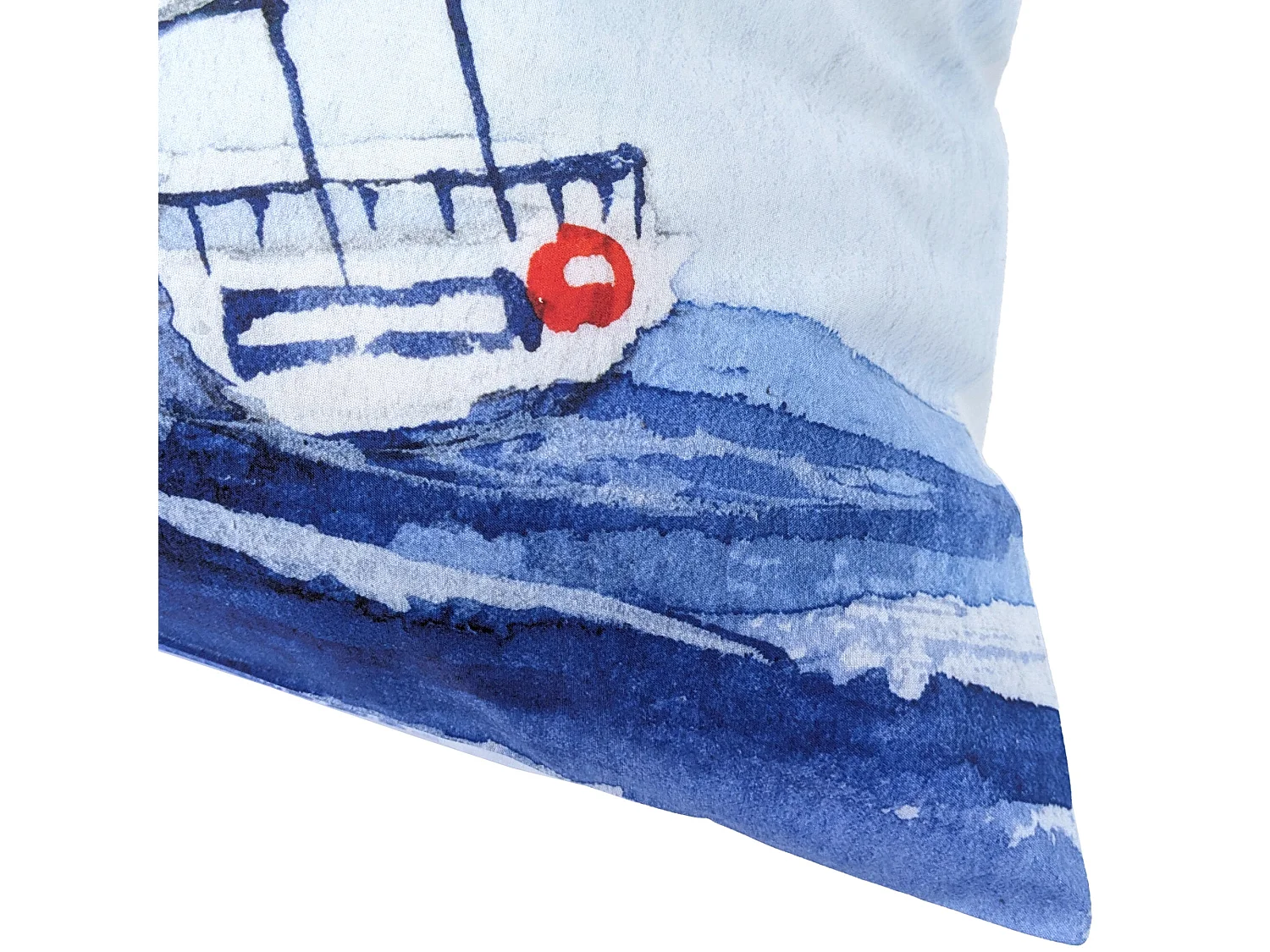 Taie d'oreiller 50x70 cm percale de coton REGATE bleu