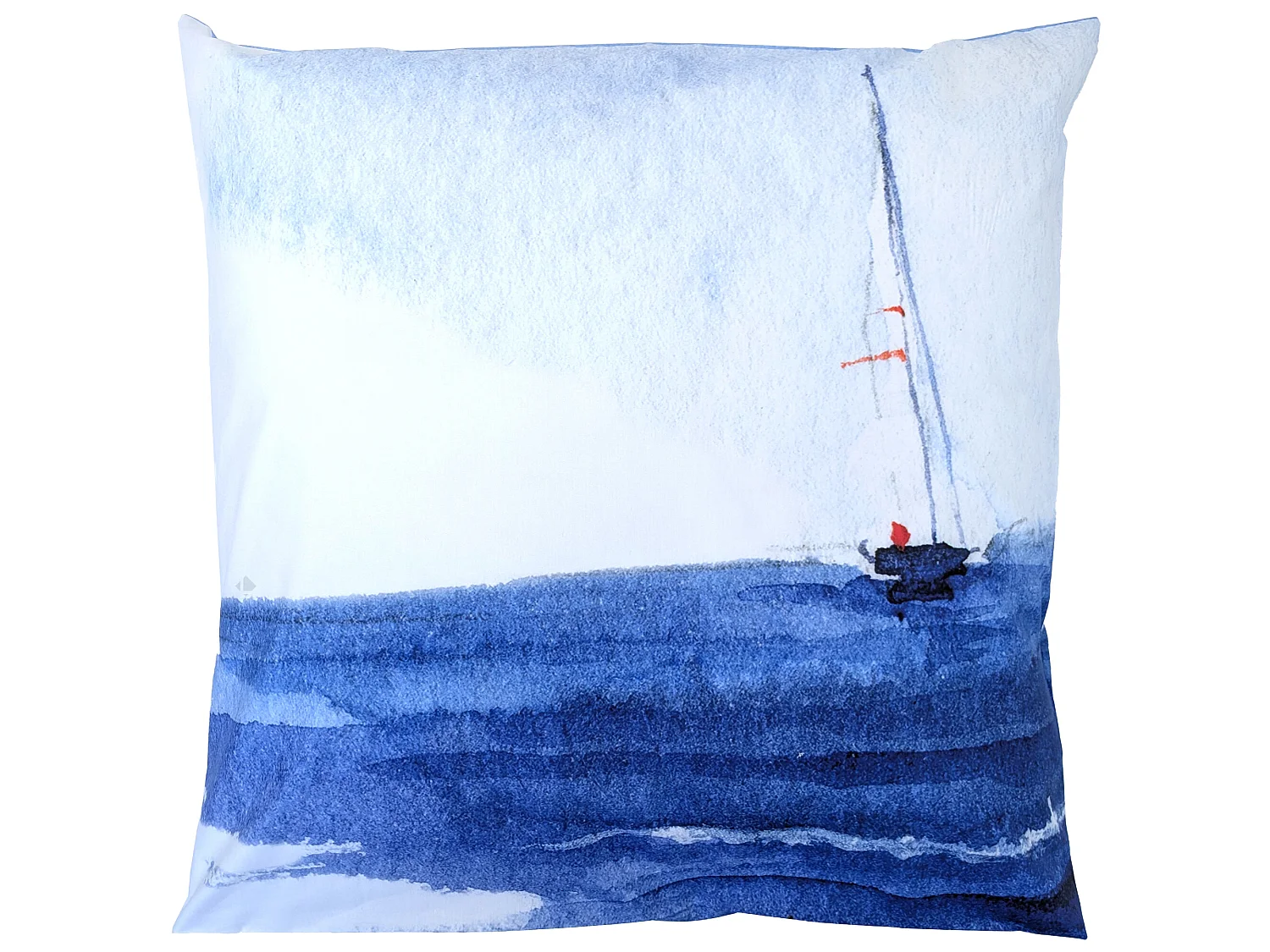 Taie d'oreiller 65x65 cm percale de coton REGATE bleu