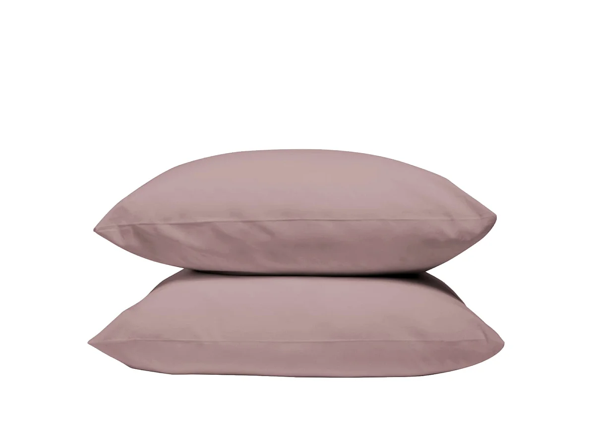 Lot de 2 Taies d'oreiller 100% Percale de coton - Lilas - 50x75cm