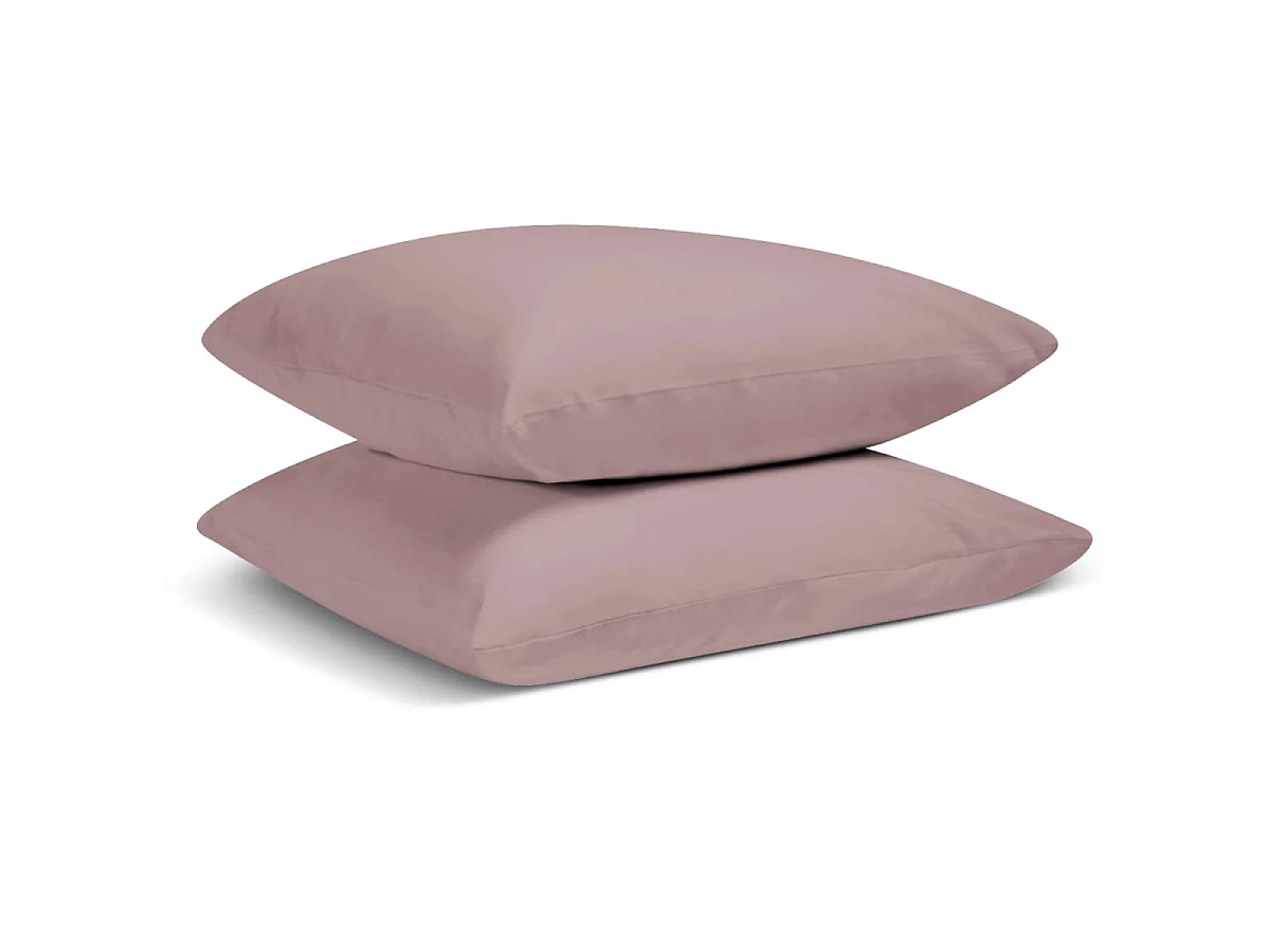 Lot de 2 Taies d'oreiller 100% Percale de coton - Lilas - 50x75cm