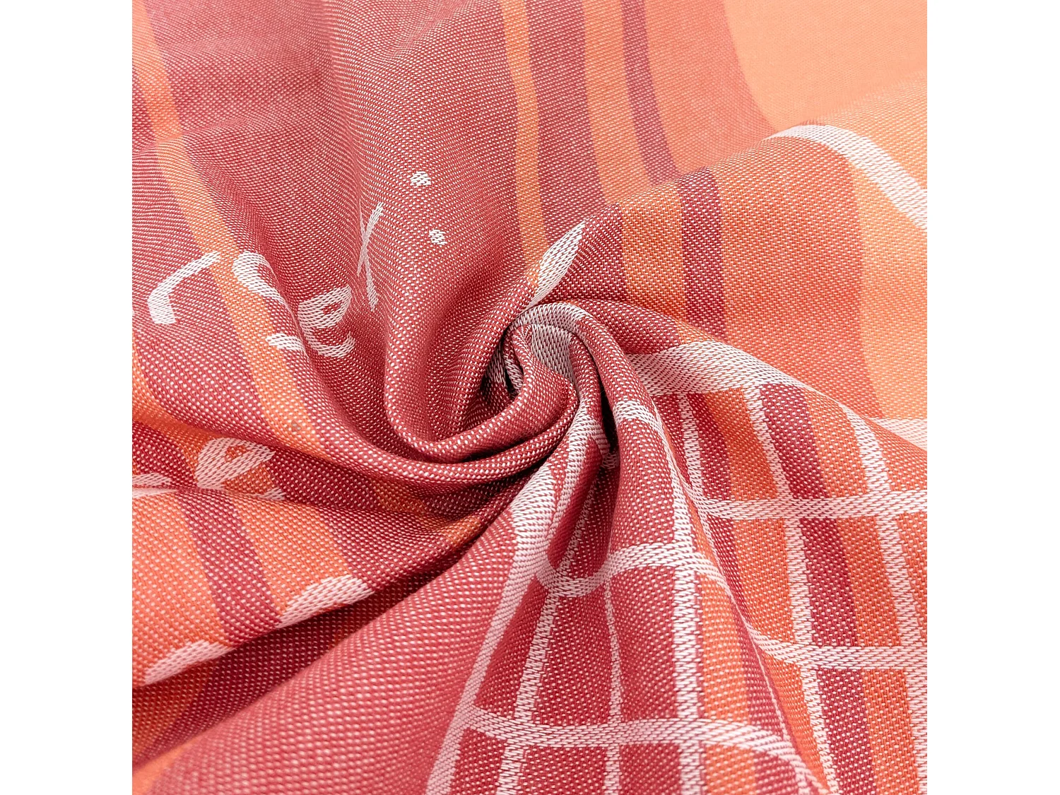 Lot de 2 torchons de cuisine toile collection BASKET 50x70 cm orange