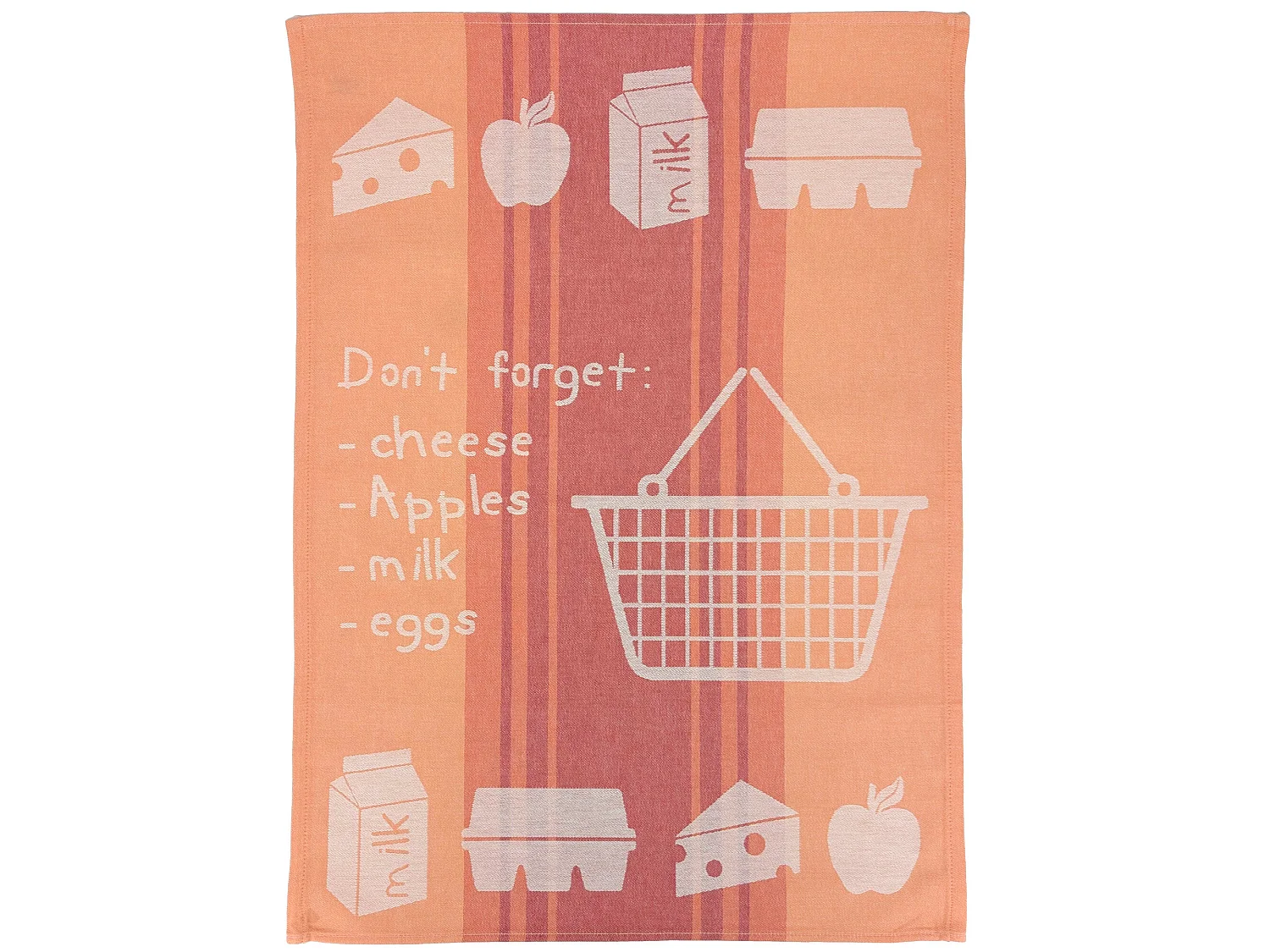 Lot de 2 torchons de cuisine toile collection BASKET 50x70 cm orange