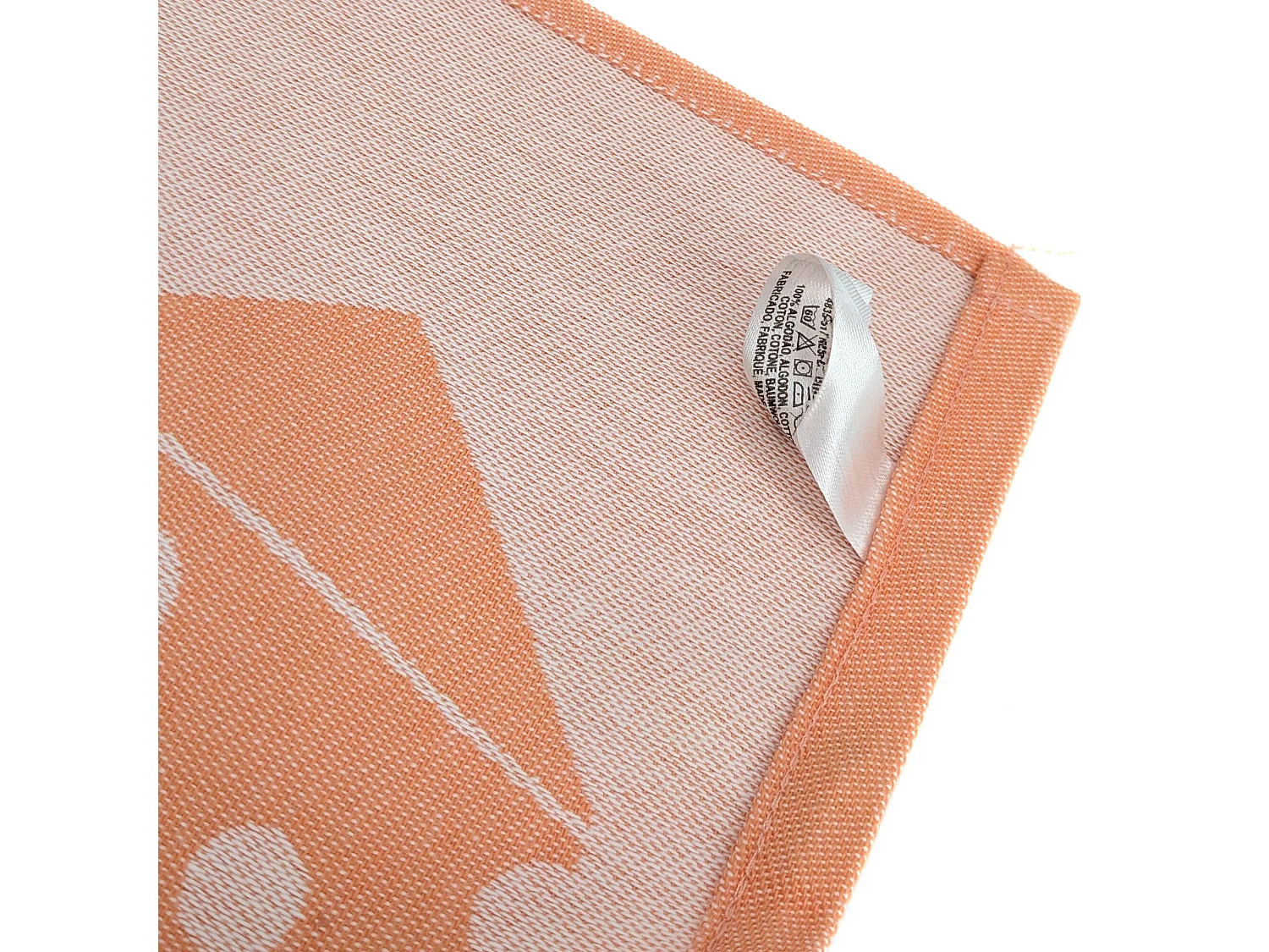 Lot de 2 torchons de cuisine toile collection BASKET 50x70 cm orange