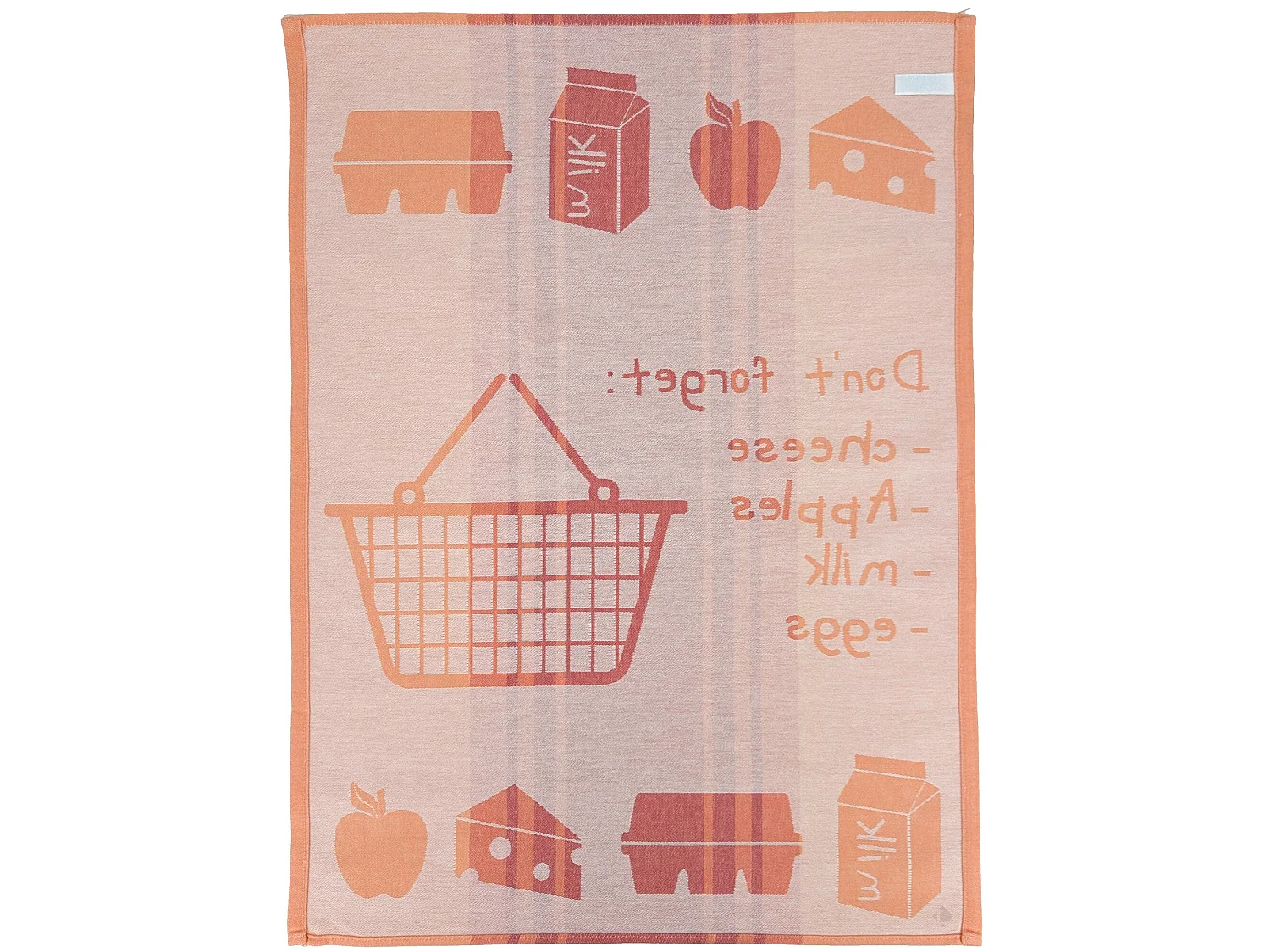 Lot de 2 torchons de cuisine toile collection BASKET 50x70 cm orange