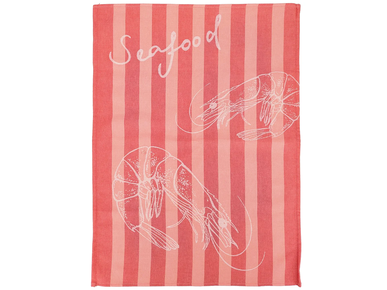 Lot de 2 torchons de cuisine toile 50x70 cm collection SEAFOOD orange