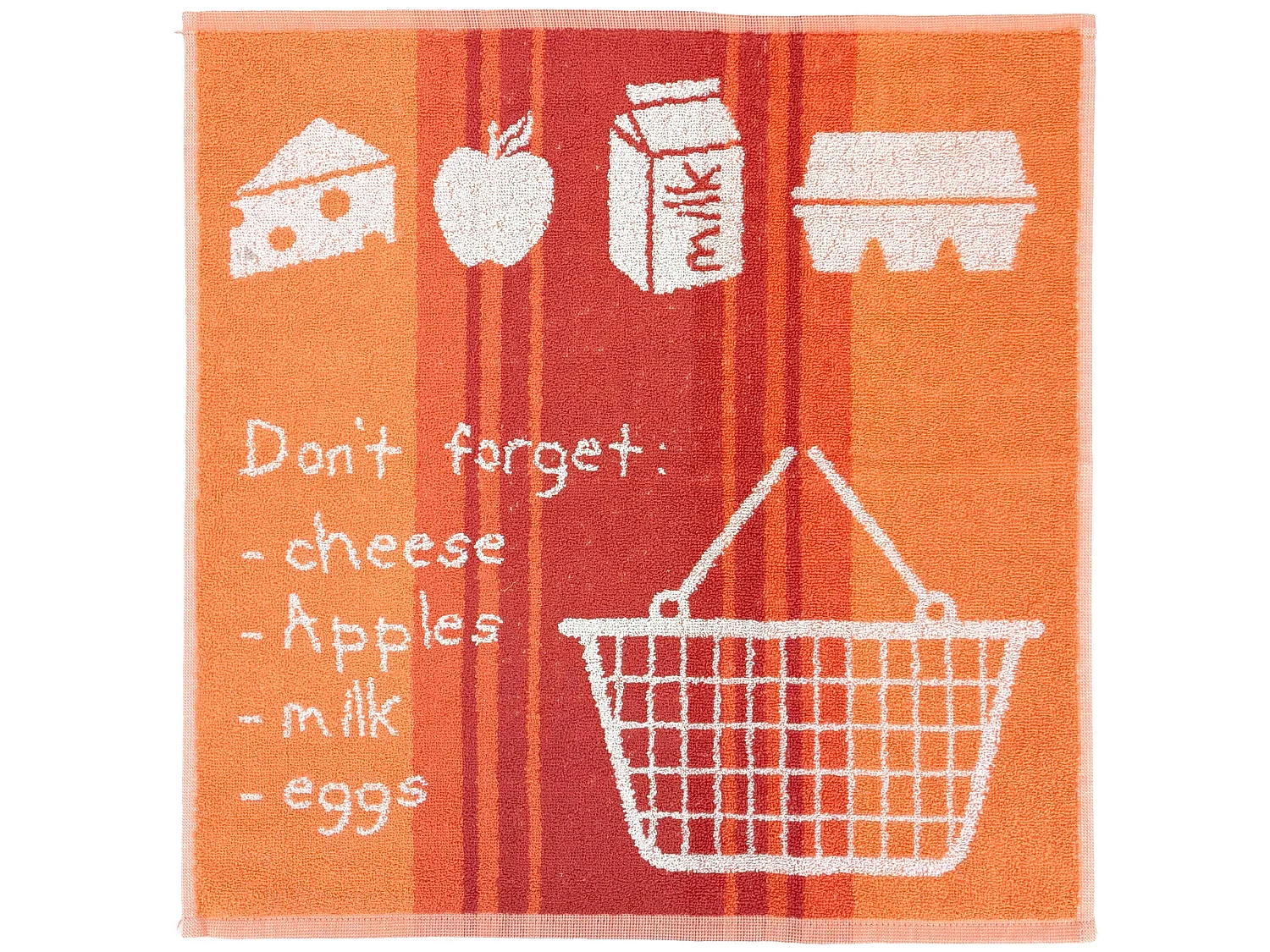 Lot de 2 torchons de cuisine éponge collection BASKET 50x50 cm orange