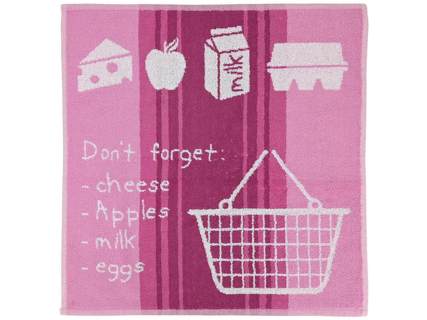 Lot de 2 torchons de cuisine éponge collection BASKET 50x50 cm rose