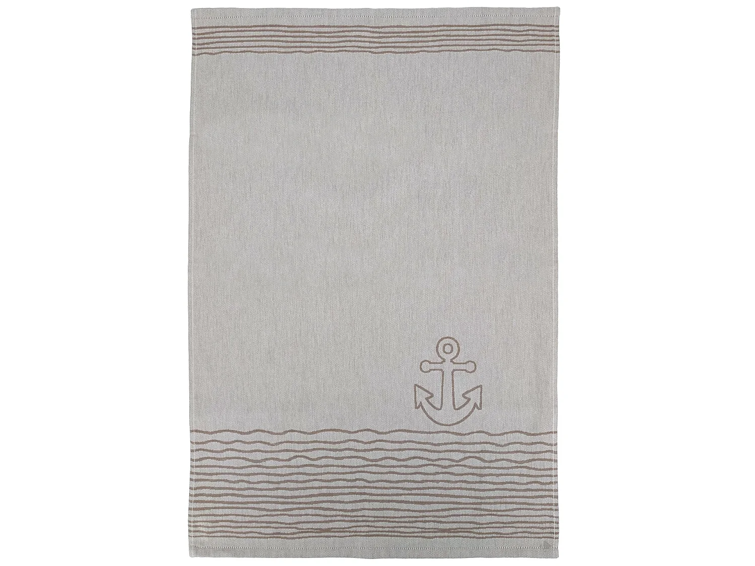 Lot de 2 torchons de cuisine toile 50x70 cm collection NAUTILUS marron