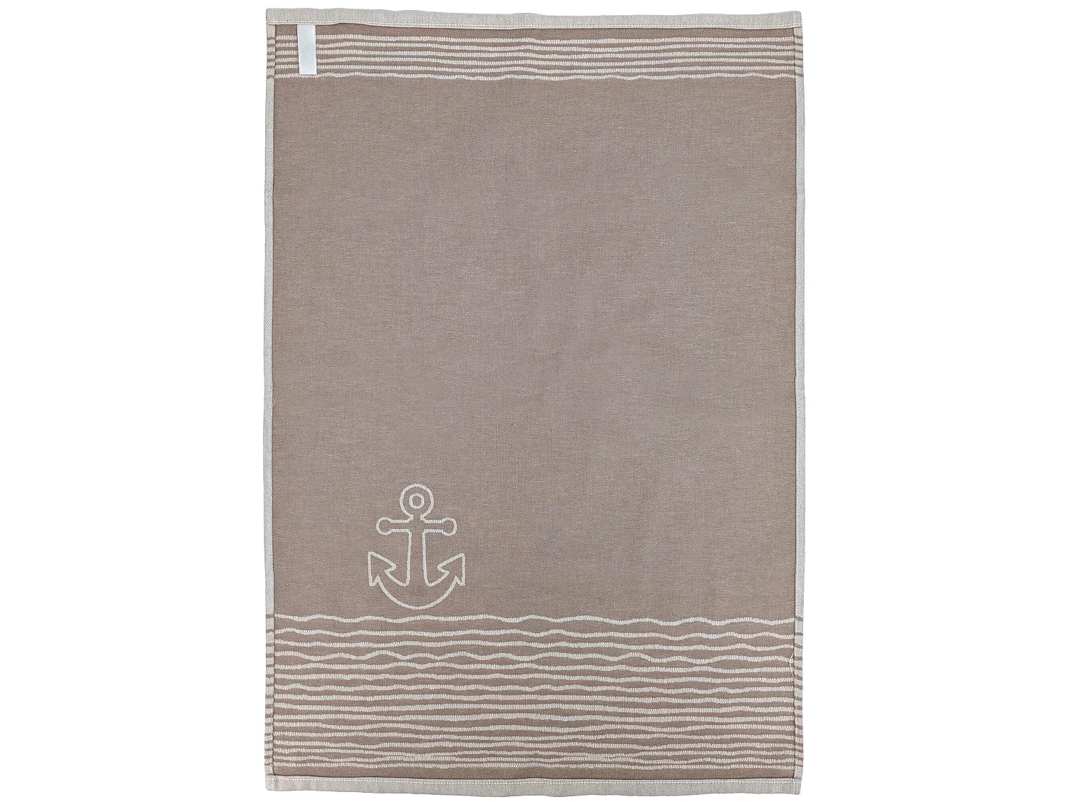 Lot de 2 torchons de cuisine toile 50x70 cm collection NAUTILUS marron
