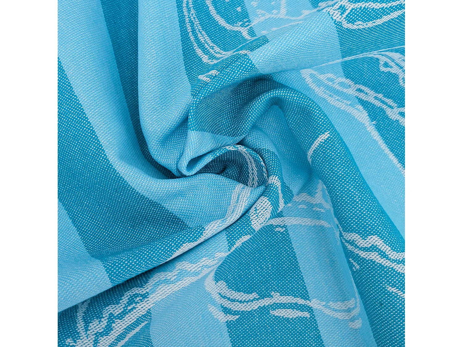 Lot de 2 torchons de cuisine toile 50x70 cm collection SEAFOOD bleu