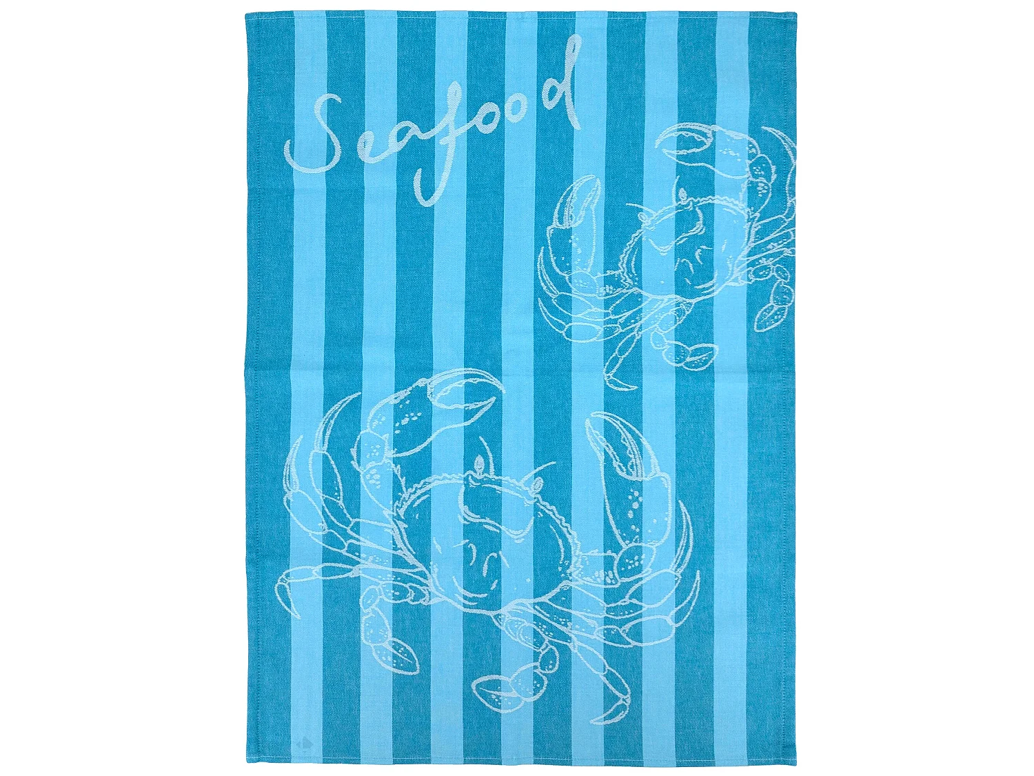 Lot de 2 torchons de cuisine toile 50x70 cm collection SEAFOOD bleu