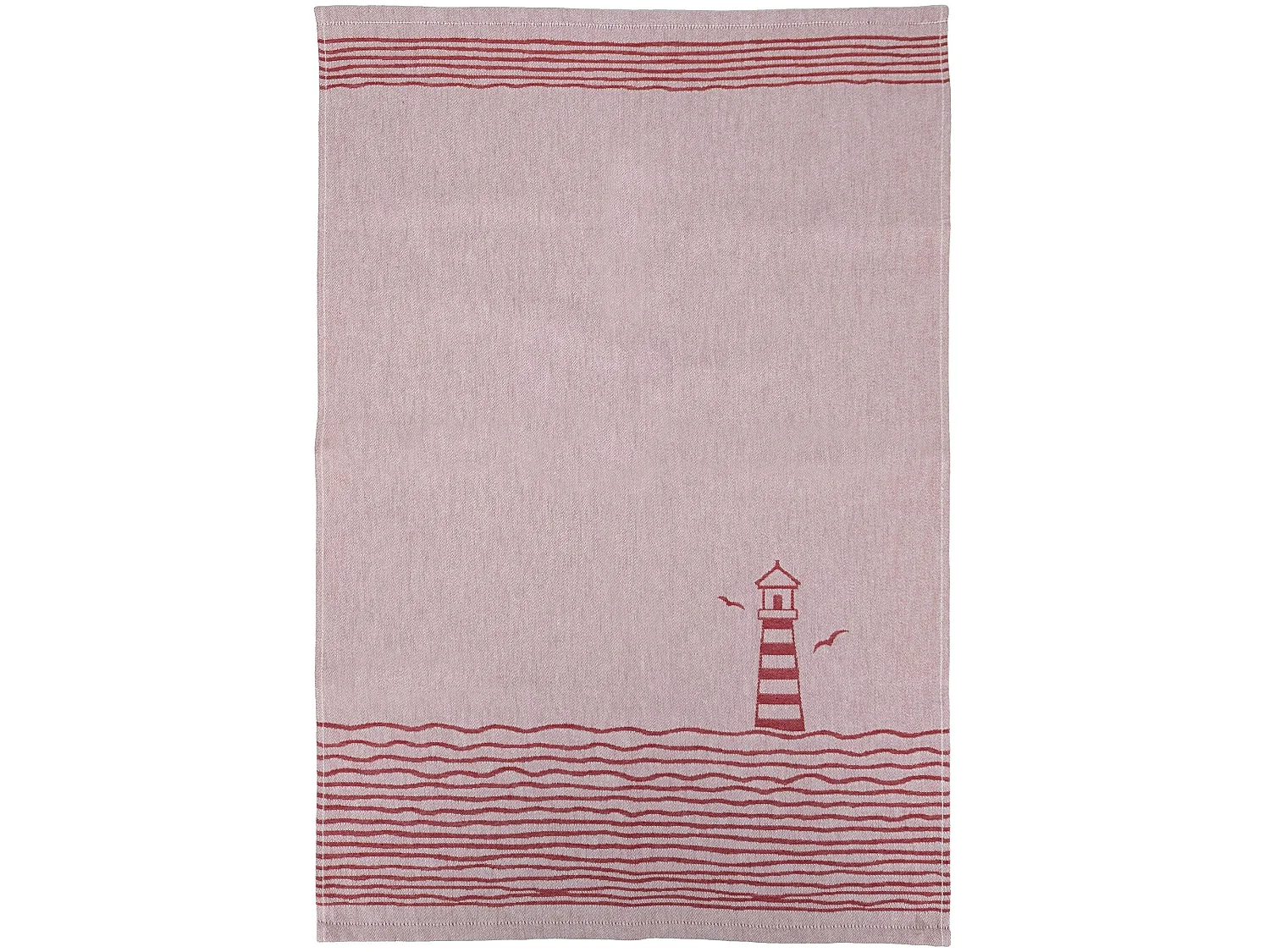 Lot de 2 torchons de cuisine toile 50x70 cm collection NAUTILUS rouge