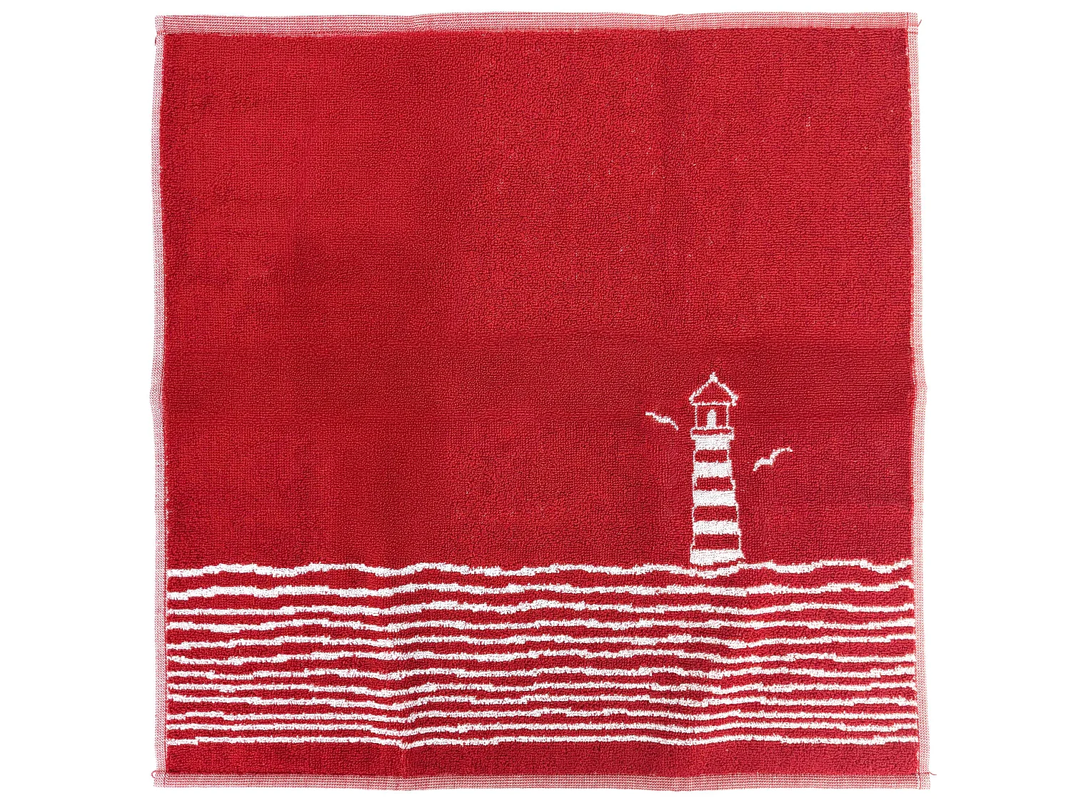 Lot de 2 torchons de cuisine éponge 50x50 cm collection NAUTILUS rouge