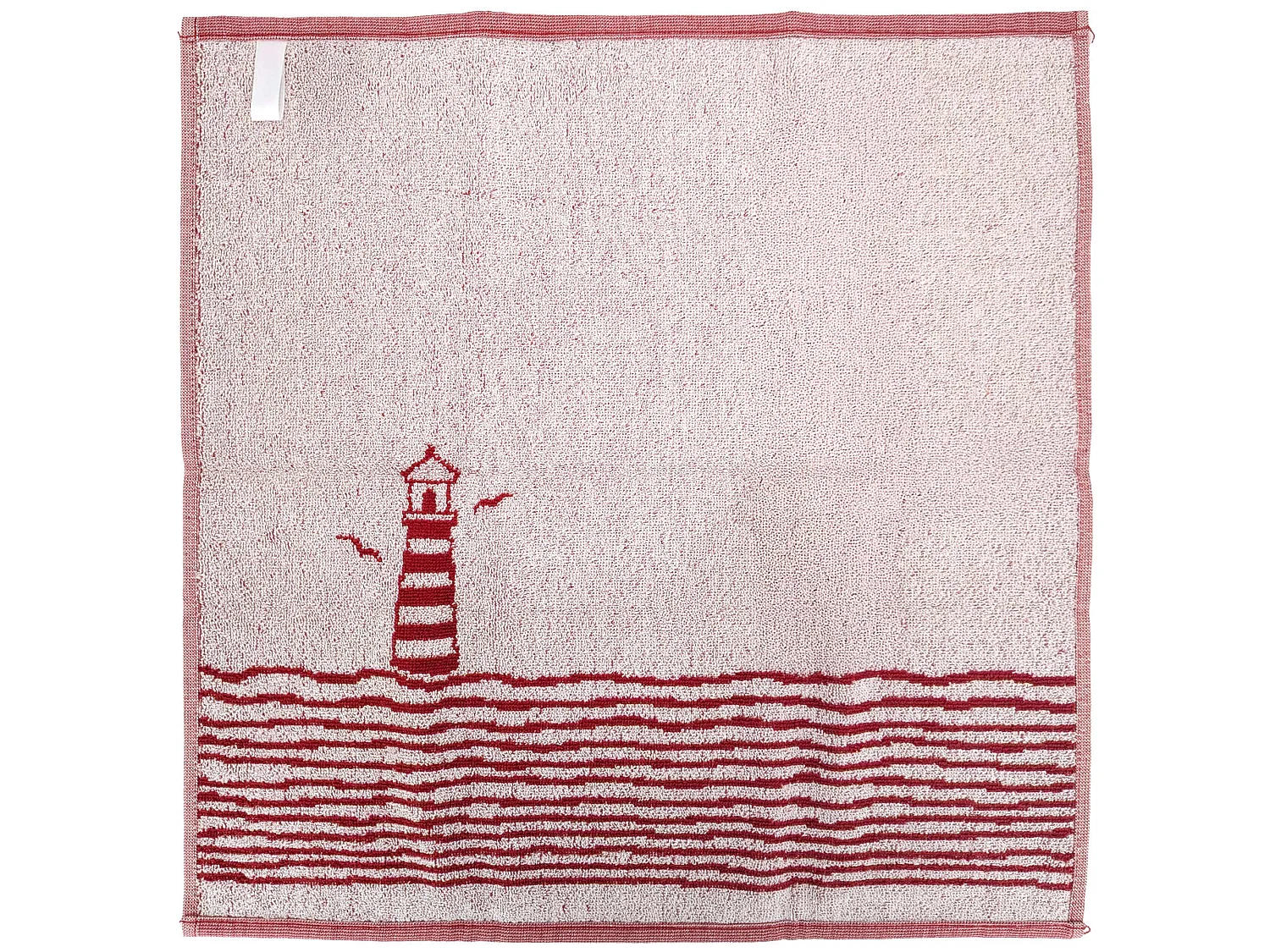 Lot de 2 torchons de cuisine éponge 50x50 cm collection NAUTILUS rouge