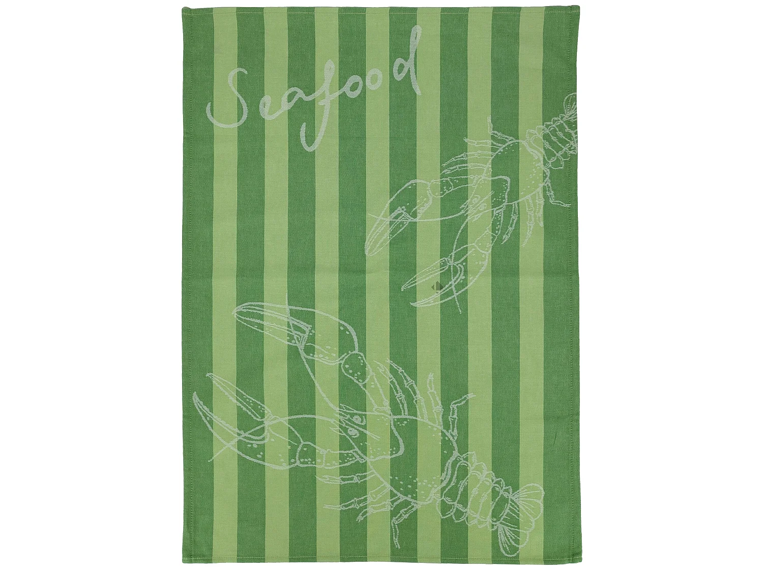 Lot de 2 torchons de cuisine toile 50x70 cm collection SEAFOOD vert