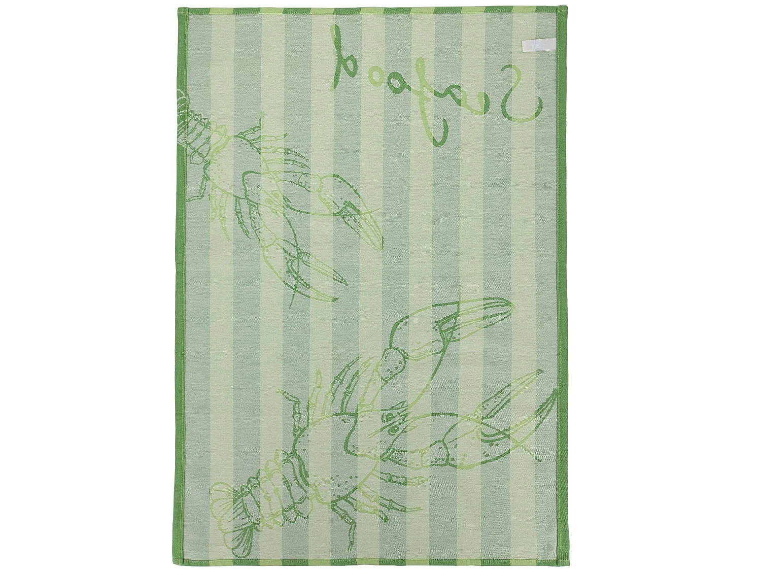 Lot de 2 torchons de cuisine toile 50x70 cm collection SEAFOOD vert