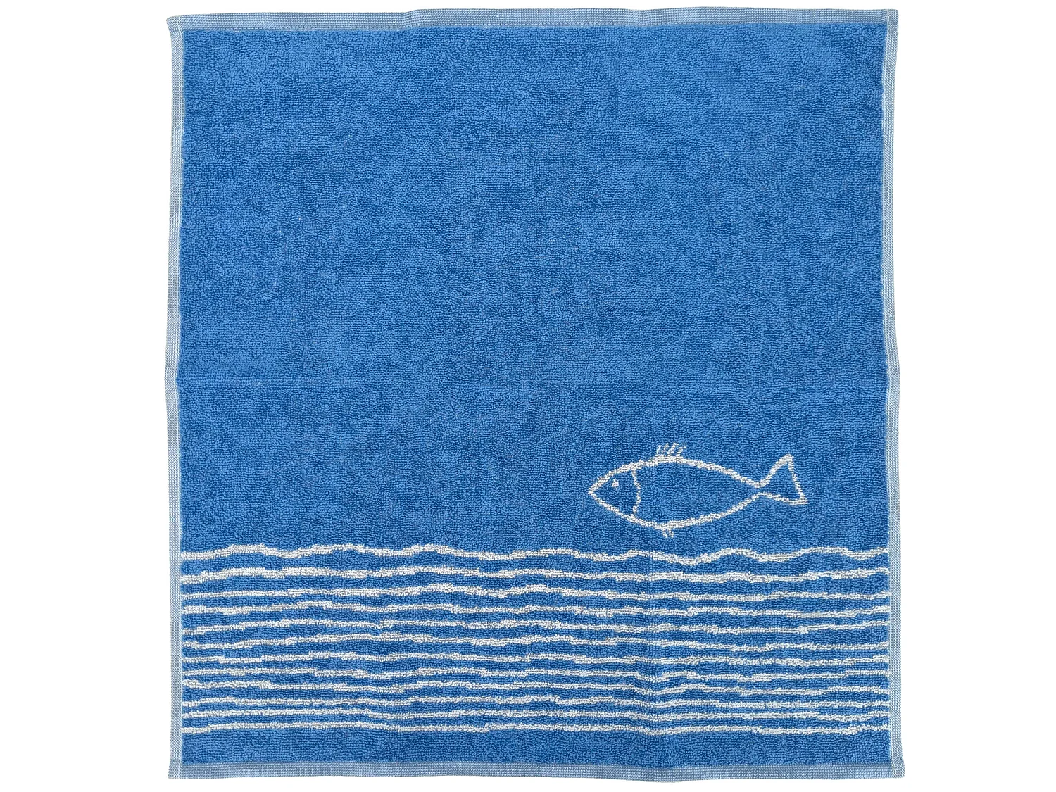 Lot de 2 torchons de cuisine éponge 50x50 cm collection NAUTILUS bleu