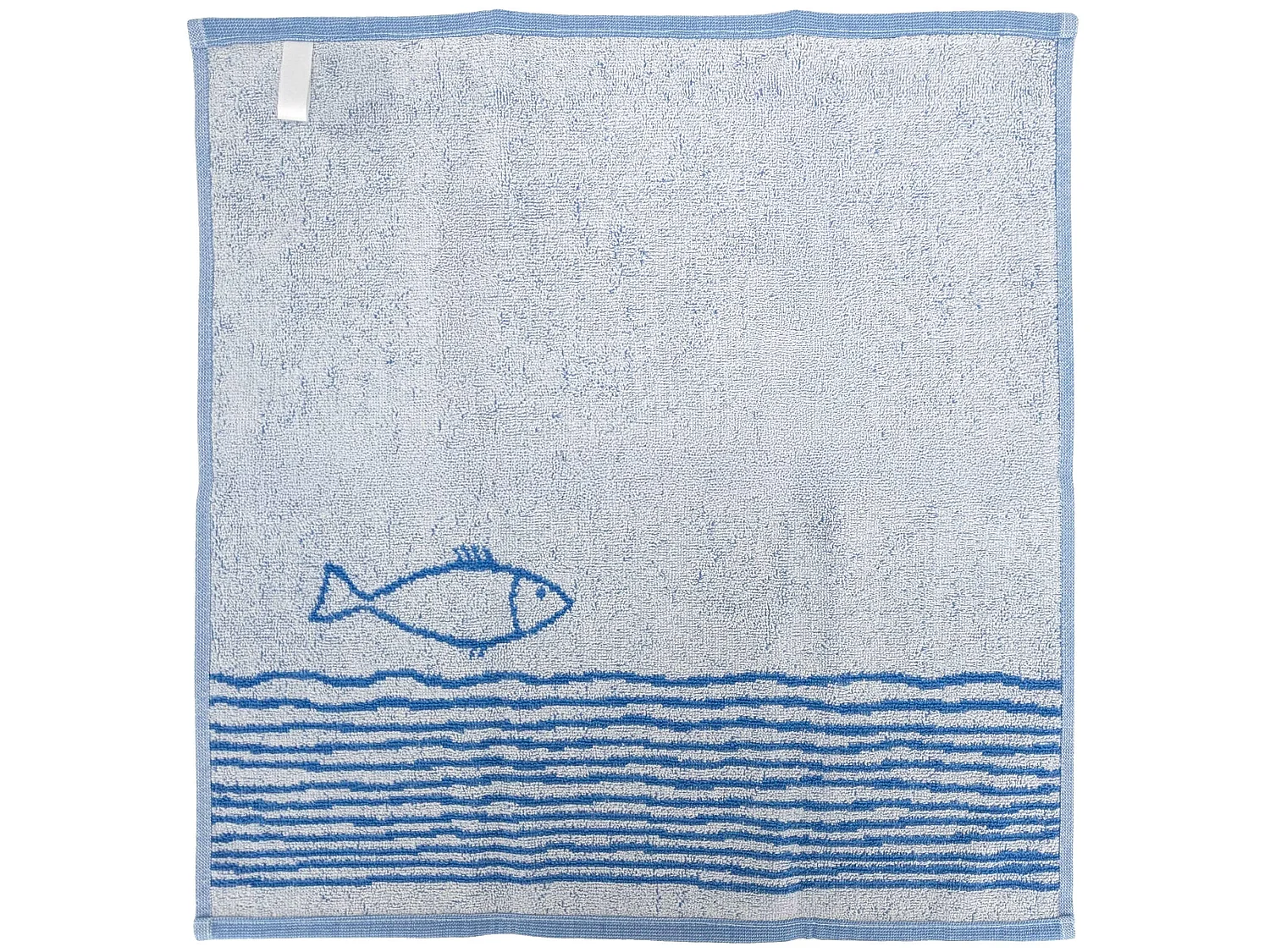 Lot de 2 torchons de cuisine éponge 50x50 cm collection NAUTILUS bleu