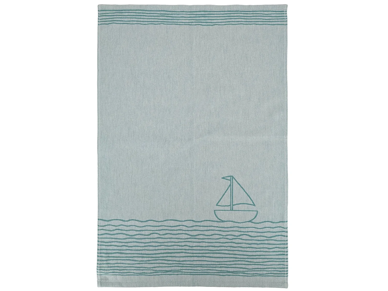 Lot de 2 torchons de cuisine toile 50x70 cm collection NAUTILUS vert
