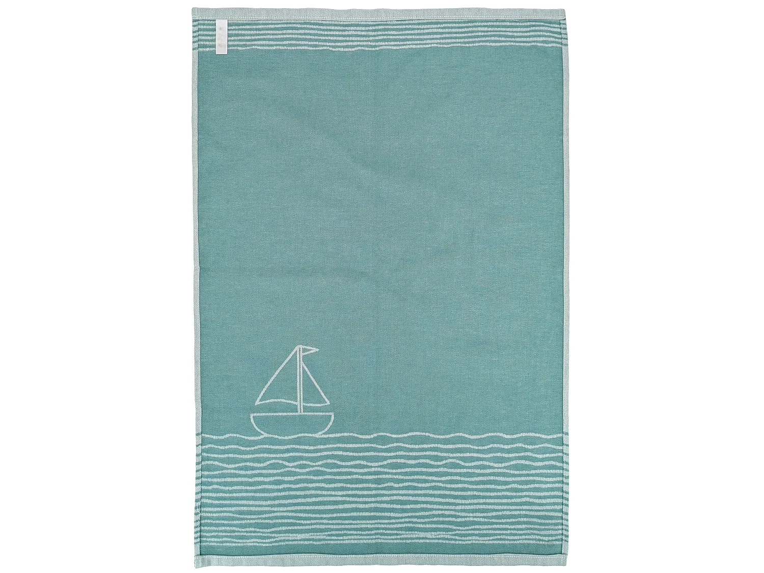 Lot de 2 torchons de cuisine toile 50x70 cm collection NAUTILUS vert