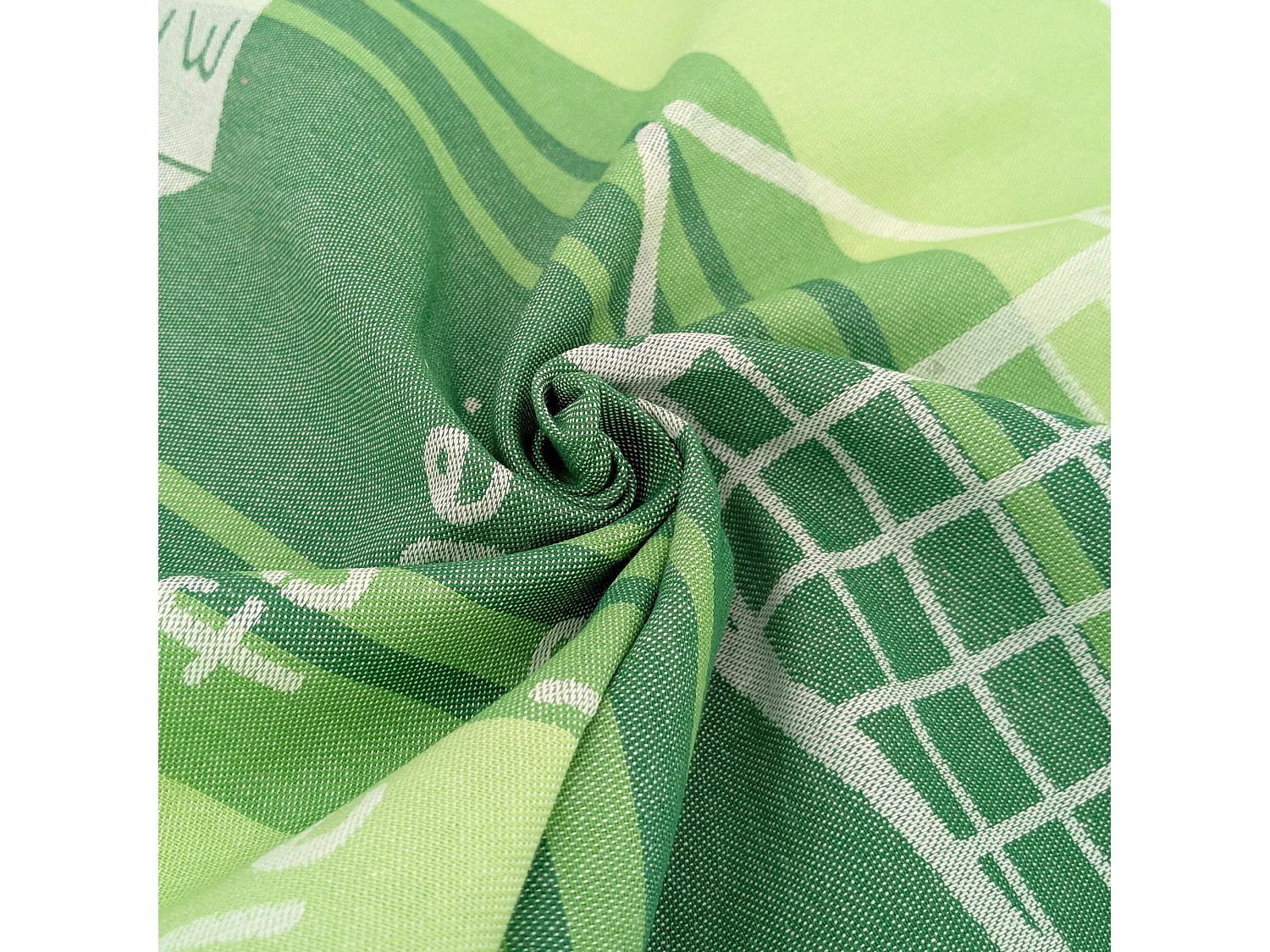 Lot de 2 torchons de cuisine toile collection BASKET 50x70 cm vert