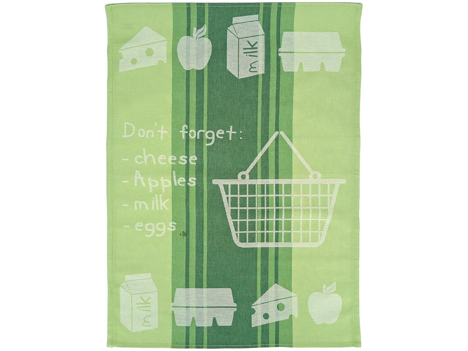 Lot de 2 torchons de cuisine toile collection BASKET 50x70 cm vert