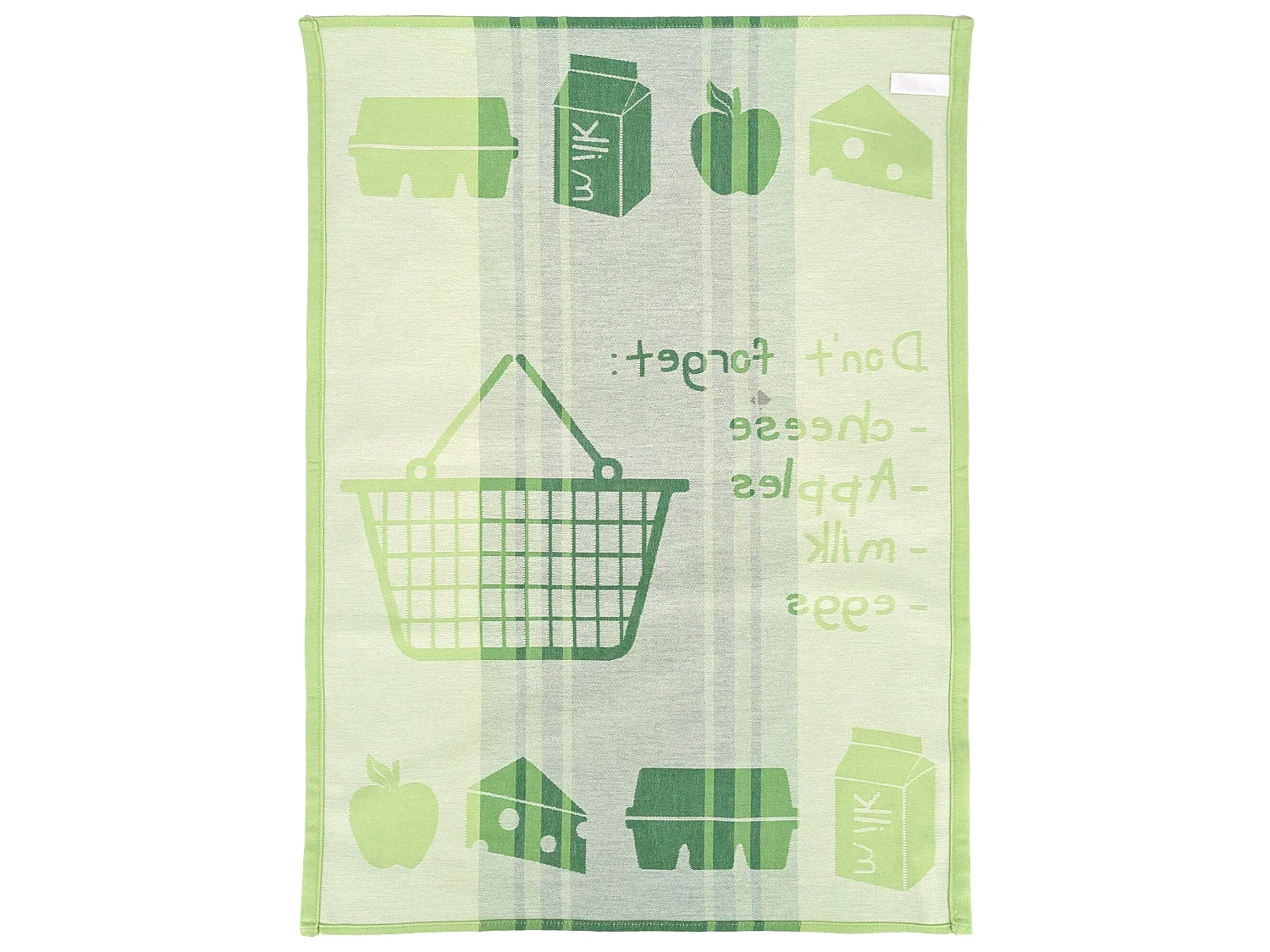 Lot de 2 torchons de cuisine toile collection BASKET 50x70 cm vert