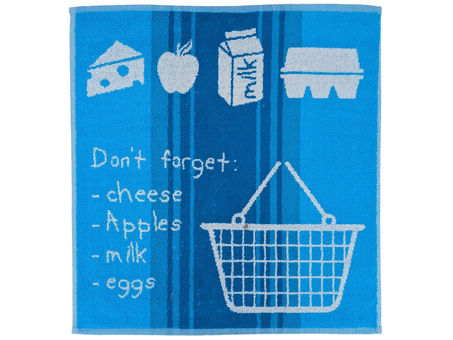 Lot de 2 torchons de cuisine éponge collection BASKET 50x50 cm bleu