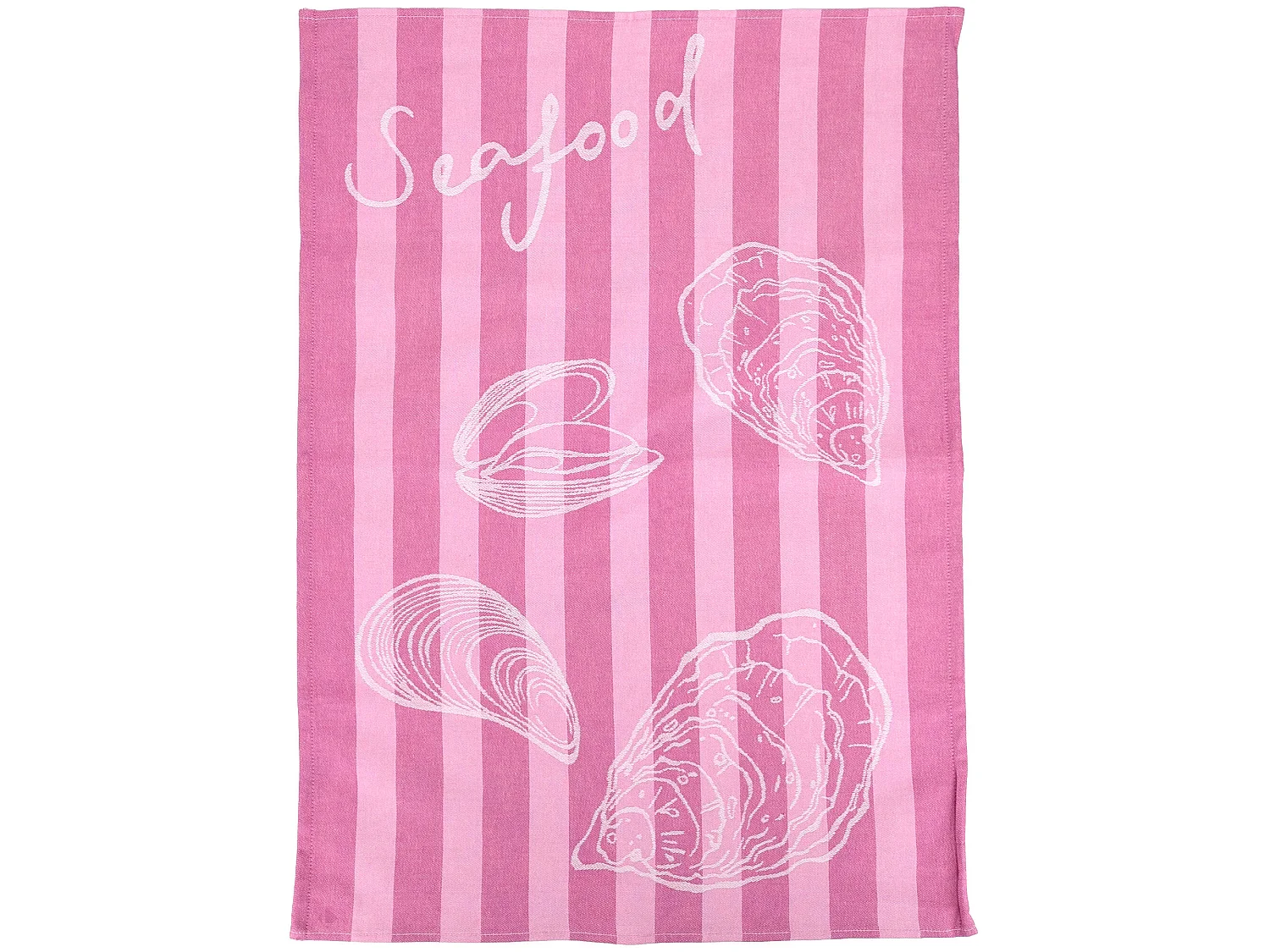 Lot de 2 torchons de cuisine toile 50x70 cm collection SEAFOOD rose