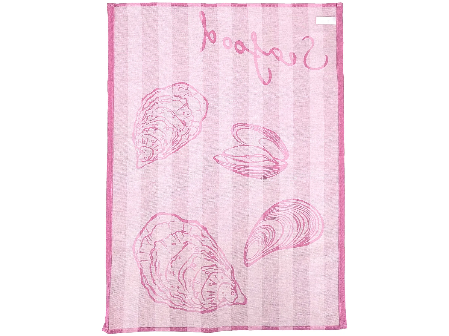 Lot de 2 torchons de cuisine toile 50x70 cm collection SEAFOOD rose
