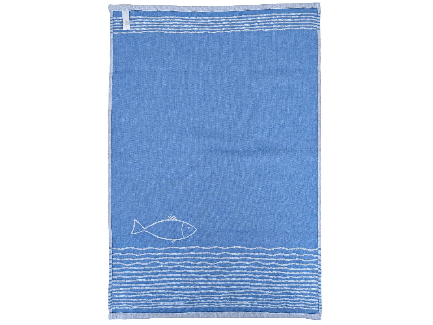 Lot de 2 torchons de cuisine toile 50x70 cm collection NAUTILUS bleu