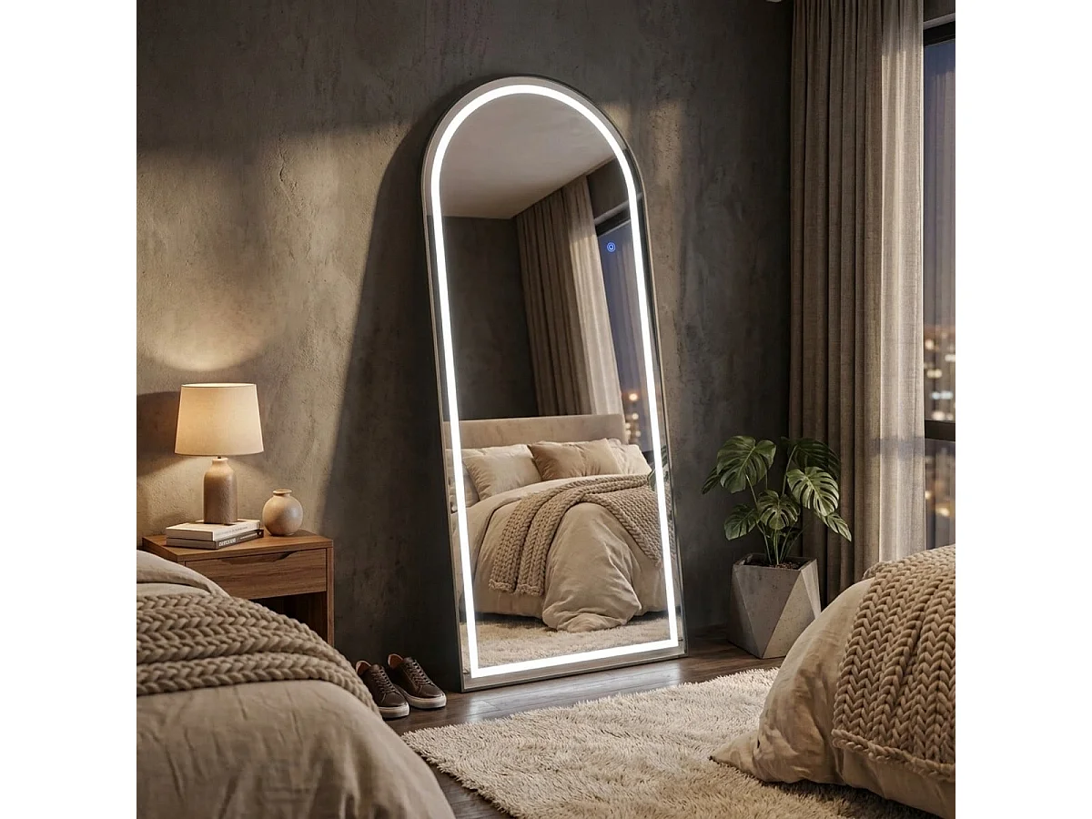 Bogenförmiger LED-Spiegel für Wand und Boden 70x170 Nocturne Arch