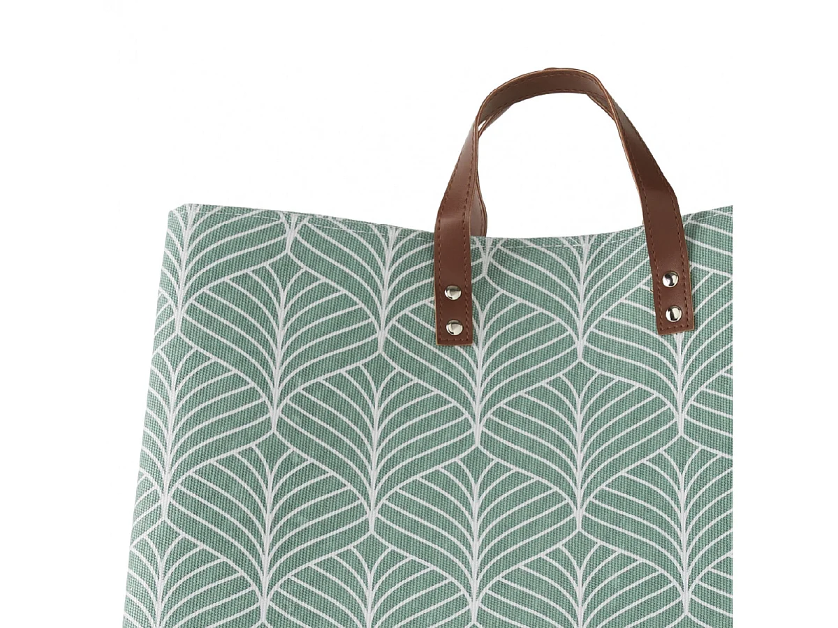 Panier à linge 70L imprimé feuillage