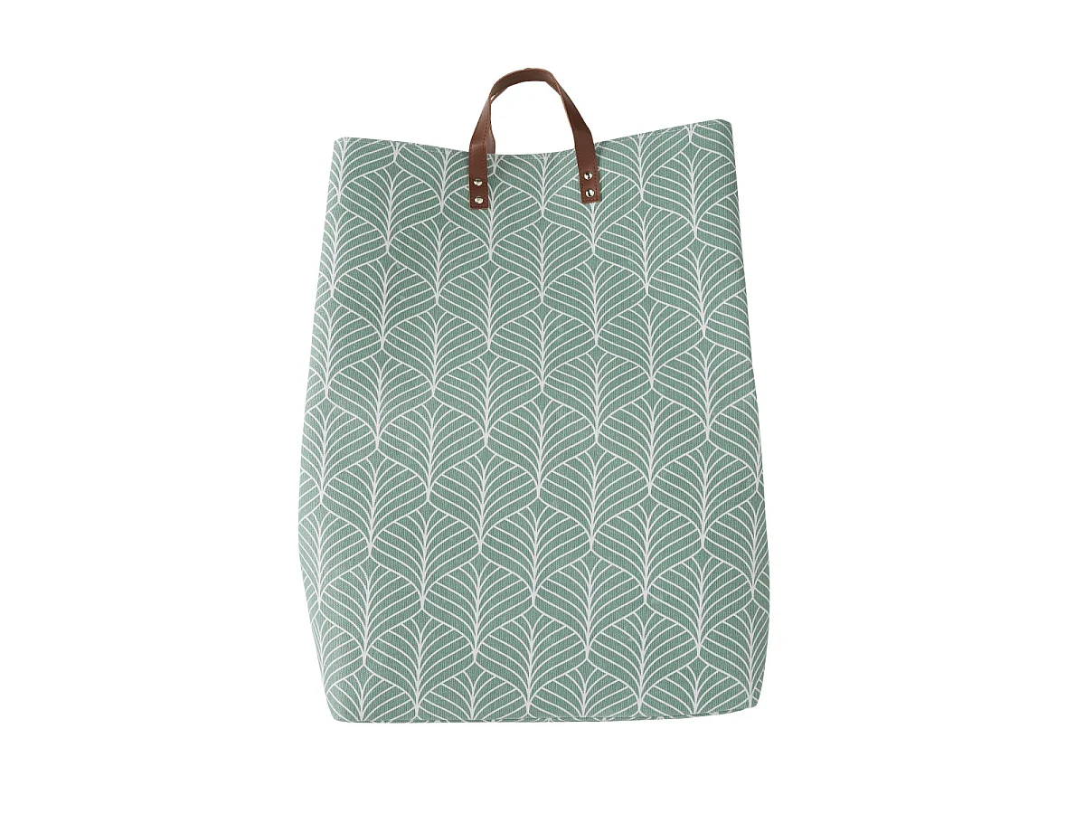 Panier à linge 70L imprimé feuillage