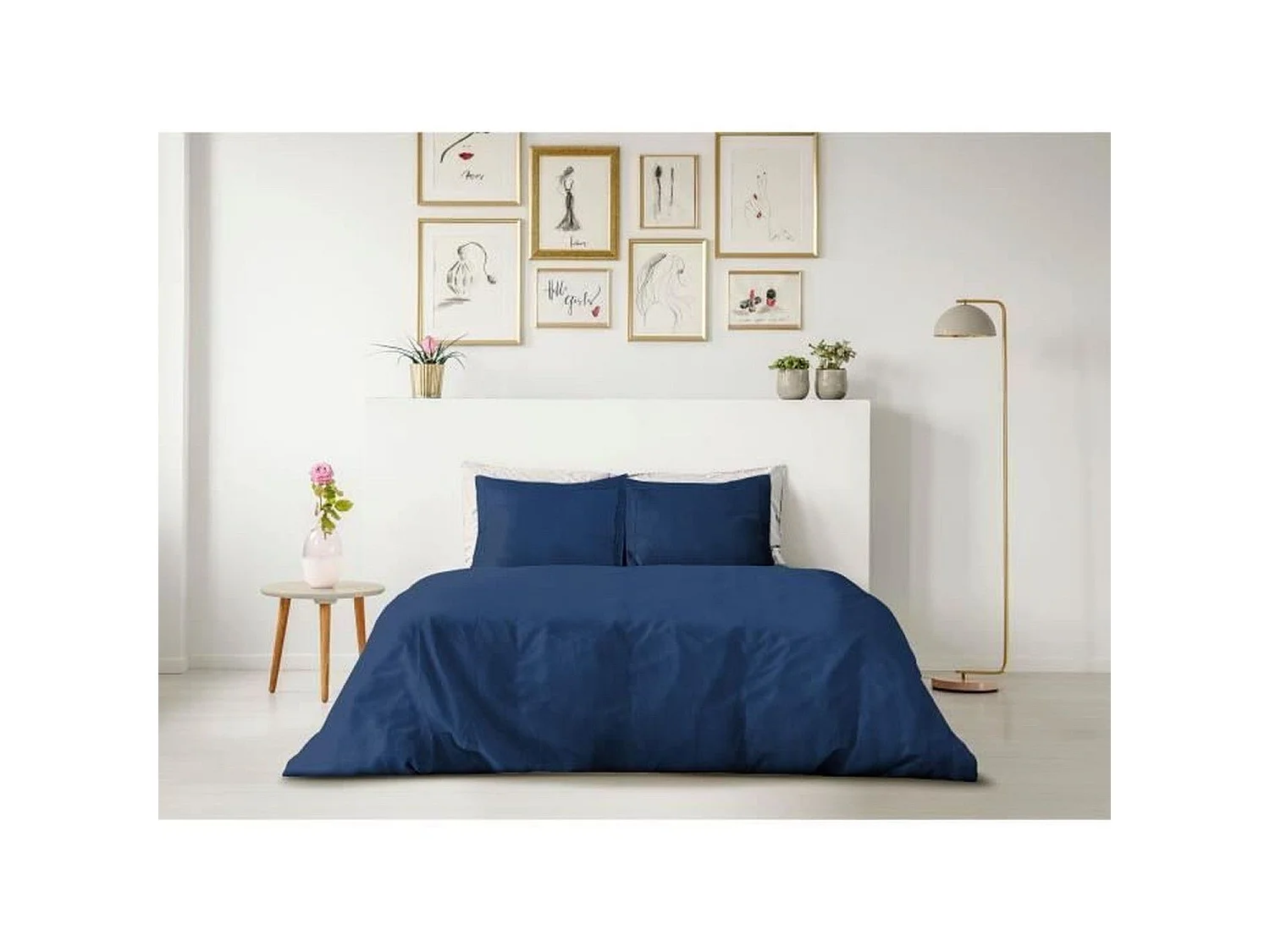 Parure de couette 220 x 240 cm 100% coton - bleu