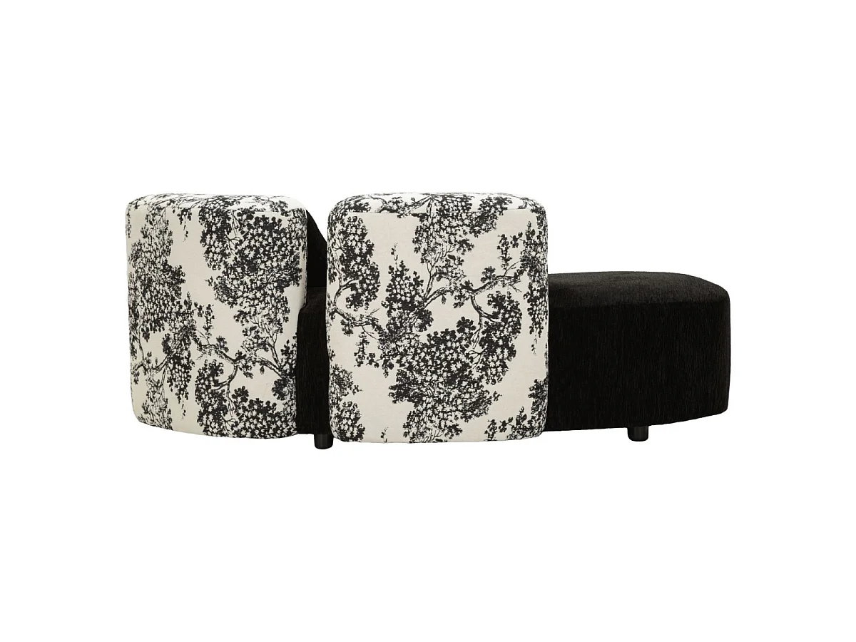 Sofá chaise longue acolchado para salón Okinawa Monochrome Haven