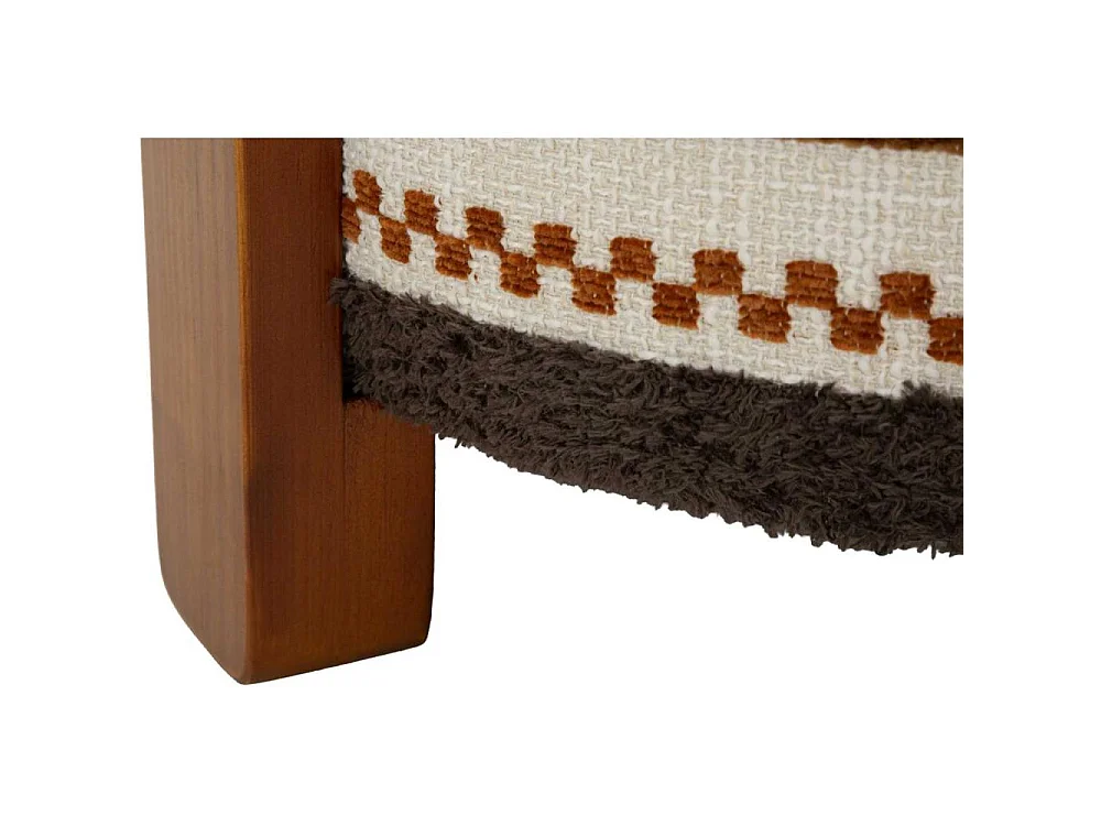 Pouf rond rembourré en tissu Mombasa Artful Accent