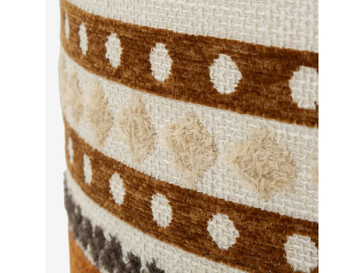 Pouf coffre ethnique rembourré en polyester Mombasa Chromatic Accent