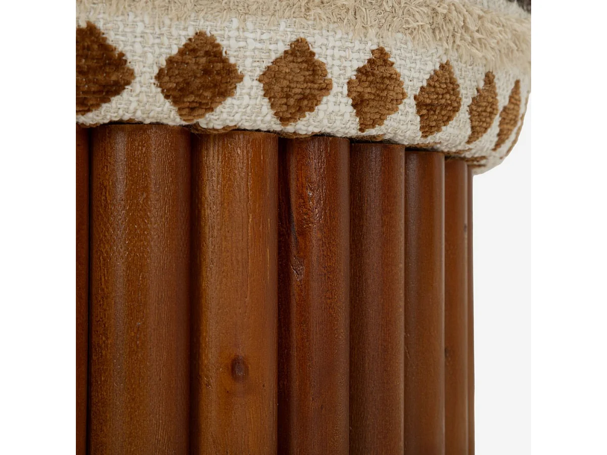 Pouf coffre ethnique rembourré en polyester Mombasa Chromatic Accent