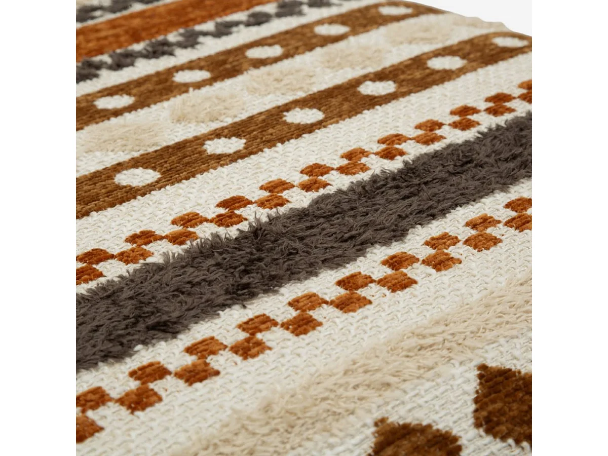 Pouf coffre ethnique rembourré en polyester Mombasa Chromatic Accent