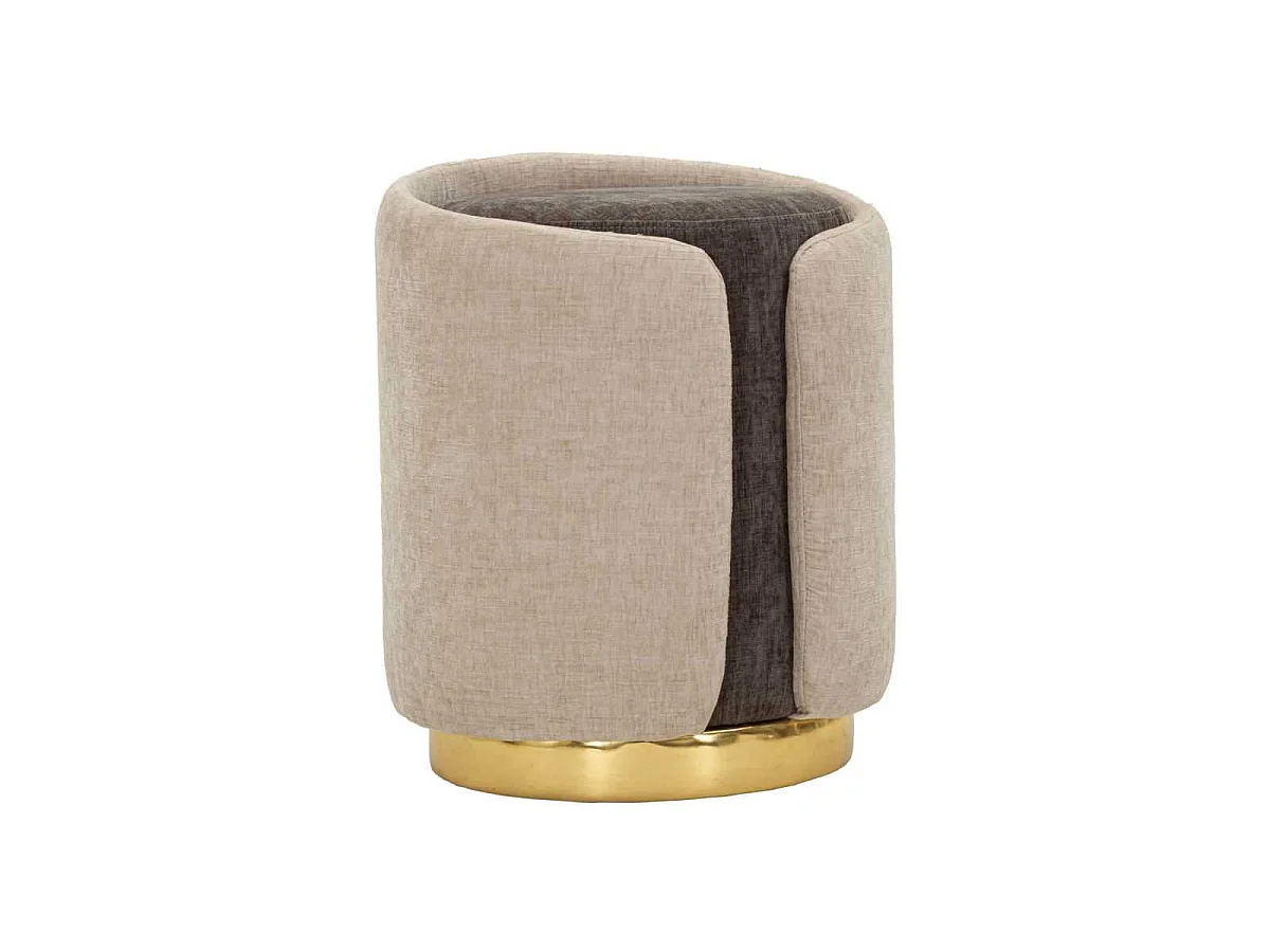 Pouf coffre design avec base en métal Havana Space Accent - Beige