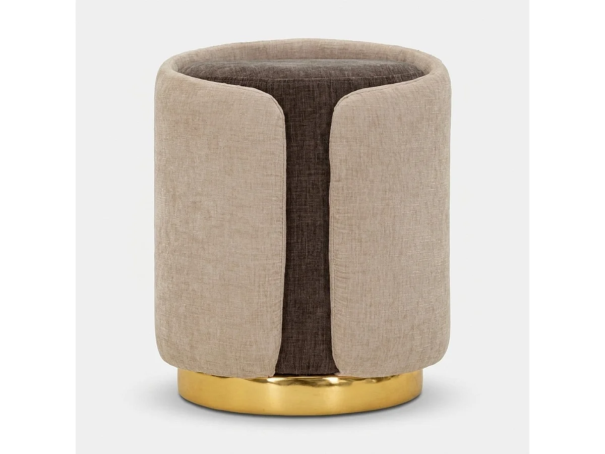 Pouf coffre design avec base en métal Havana Space Accent - Beige