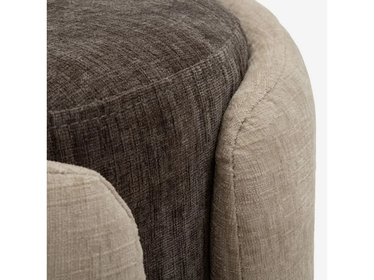Pouf coffre design avec base en métal Havana Space Accent - Beige