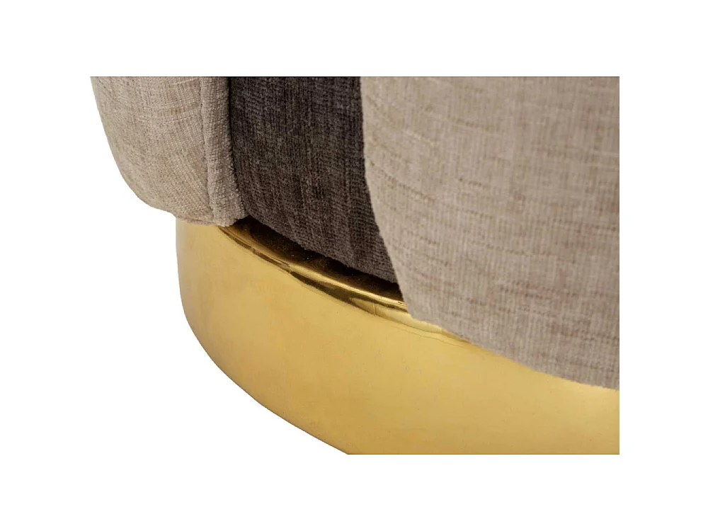 Pouf coffre design avec base en métal Havana Space Accent - Beige