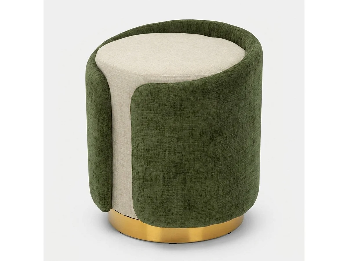 Pouf coffre design avec base en métal Havana Space Accent - Vert foncé